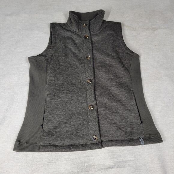 Woolrich Vest Womens Size Large Gray Button Front Fleece Lined Fall Cold Preppy - Picture 2 of 16